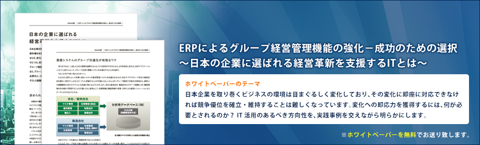 ERPによるグループ経営管理機能の強化‐成功のための選択～日本の企業に選ばれる経営革新を支援するITとは～
