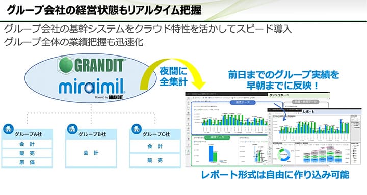 グループ会社の経営状況もリアルタイム把握 イメージ図
